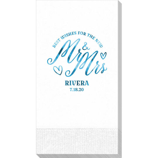 Mr. and Mrs. Best Wishes Guest Towels
